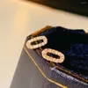 Boucles d'Oreille Clou WPB S925 Argent sterling Femme Ajouré Ovale Diamant Paillettes Bijoux Pour Fille Vacances Cadeau Soirée
