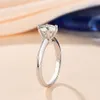 Solitaire Ring Classic Six Claw 1ct~3ct Ring Round Brilliant Cut Diamond Test Passed Diamond Solitaire Rings for Women 230506