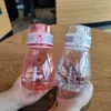 Nowy 400 ml Mini Big Belly Cup Plastikowa butelka z wodą ze słomkami Sportowa butelka z wodą Przenośna szczelna spustka miskie