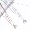 Anhänger Halsketten Edelstahl Baum des Lebens Mond Stern Halskette für Frauen Trendy mehrschichtige Femme Bijoux Collier Dropship