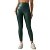 Active Pants Womens Tight Compression Sport Bottoms Pu Leather Yoga Hög midja bred elastisk midjeband Shiny Metallic Leggings