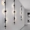 Appliques murales lampe rétro longues appliques verre lit intelligent noir salle de bain luminaires chambre lumières décoration