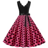 Casual Dresses Women A Line Party Dot Print Short Sleeve 1950s Housewife Evening Dress Oversized