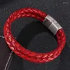 Urok bransoletki moda vintage spleciona skórzana bransoletka bransoletka men biżuteria trend tkanin Banles Band Band Prezenty pulsera hombre s504