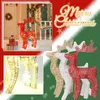 Flores decorativas Deer Decoração de Natal Adeços brilhantes, feriado de ferro forjado de belo enfeite de enfeite