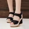 Sandalen mode wig sandalen dames zomer open teen vissen hoofd sandalen modeplatform hoge hakken dames schoenen maat 35-41 230508