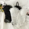 Camisoles Réservoirs Dentelle Corset Femme Spaghetti Strap Débardeurs Femme Crop Top Camisoles pour Femmes Mode Coréenne Drop 230508