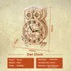 3D Puzzles Owl Desk Standing Pendulum Clock Mechanical Model DIY Kits 3D Wooden Puzzle for Home Decoration Kids Adults Birthday Gift 230508