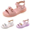 Sandales princesse filles sandales doux chaussures de plage pour enfants enfants fleurs sandales d'été mode haute qualité douce filles sandales 26-36