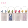 Outros suprimentos de festa festiva sublimação de páscoa coelhinho poliéster poliéster em branco Diy Rabbit Ears Basket Candy Gift Bag Wi Dhkq1