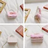 Handbags Autumn Winter Girls Princess Crossbody Bag Cute Kids Fur Tote Hand Bags Child Baby Coin Pouch Party Clutch Purse 230508