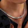 collana catena moissanite prezzo all'ingrosso gioielli hip hop personalizzati ghiacciato argento sterling 925 5a zircone diamante grappolo tennis