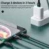 T3 Super Fast Charging Head مع شاحن محول الطاقة USB Type-C للهاتف المحمول