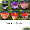 Other Festive Party Supplies Halloween Festives Candy Basket Bags Polka Dot Tote Bag Eggses Toy Storage Sacks Funny Trick Or Treat Dh4Xj