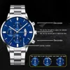 Wristwatches Other Sporting Goods Luxury Fashion Mens Watches Silver Stainless Steel Quartz Wrist Men Business Male Calendar Clock Reloj Hombre 230506