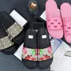 Designer slippers for men women slides floral brocade flats gear bottom tiger bee flop flip scuffs casual fashion beach shoes sandals size 35-48 0008ss