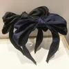 New Fashion Hairband For Women Wide Side Big Bowknot Headband For Girls Solid Color Casual Turban Travel Hair Accessories