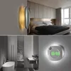 Night Lights LED Motion Sensor Wall Light 360 Degree USB Modern Design Digital Clock Indoor Kitchen Bathtub Study Decorative Gift