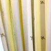 Cortina para sala de estar quarto listra amarela bordada bordada apicultura blearout princes
