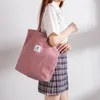 Shopping Bags Corduroy Shopping Bag for Women Female Girls Casual Handbags Soft Reusable Fabric Affordable Shopper Shoulder Bags 230506