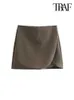 Spódnice Traf Women Fashion Pareo Style Shorts spódnice Vintage High Talle Side Zipper Female Skort Mujer P230508