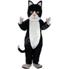 Erwachsene Größe Schwarz weißer Katzen Maskottchen Kostüme Cartoon Charakter Outfit Anzug Weihnachtsfeier Party -Outfit Erwachsener Größe Werbewerbung Kleidungsstücke