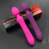 Vibradores Potente vibrador AV dual para mujer Varita mágica Masajeador Estimulador de clítoris Punto G Silicona Juguetes sexuales para adultos Masturbación femenina 230508