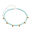 Belly Chains Ingemark Boho Blue Seed Bead Midja Belly Belt Chain For Women Summer Beach Bikinis Sexigt mynt Pendant Body Chain Y2K Accessories Z0508