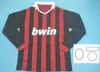 2009 2010 Camisetas de fútbol retro camiseta de fútbol vintage 09 10 clásico ac Maglia da calcio manga larga MALDINI SEEDORF MILAN BECKHAM RONALDINHO