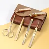 Nail Art Kits 6pcs High-Quality Gold Color Stainless Steel Manicure Set PU Leather Packaging Clipper Perfect Gift Friends Family