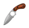 Couteau de chasse tactique Lame fixe Couteau dur tranchant Machette portable avec gaine de couteau en nylon manche en bois Couteaux de camping en plein air Outil EDC