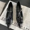Chaussures habillées Mode Femmes Pompes À Talons Bas Chaussures Nouveau En 2023 Boucle Peu Profonde Dames Sandales Bout Pointu Fleur Décontracté À L'extérieur Chaussures À Talons Féminins
