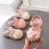 Sandálias Novo verão infantil sandálias de moda feminina flazinha princesa sandálias estudante bebê bebê solo sola sandálias planas sapatos de caminhada