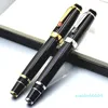 Svart harts Rollerball Pen NiB Skriva Fountain Pen Stationery School Office Supplies With Gem