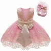 Robes de fille LZH bébé robe pour bébé filles 1ère année robe d'anniversaire infantile Sequin fête princesse robe bébé Costume de Noël né vêtements 230508