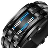 Montres-bracelets mode hommes acier inoxydable bleu binaire lumineux LED montre électronique affiche étanche femmes Reloj Hombre