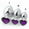 Jouets anaux masseur de prostate gode 3 tailles Plug Anal coeur en acier inoxydable cristal Plug Anal stimulateur de fesses jouets sexuels pour femmes Bdsm esclave 230508