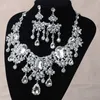 Pendant Necklaces African Beads Jewelry Sets Big Water Drop Statement Necklace Earrings Classic Indian Crystal Bridal 230506