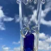 15 inç sigara içmek ağır cam bongs nargile beher bong dab teçhizat avcısı çift perkolator cam bong geri dönüşüm su boruları 18 mm erkek eklem kasesi bong