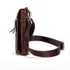 Taillezakken Bycobecy Outdoor Porta Tarjetas Zipper Wear Belt Pocket Vintage Cow Leather Small Men Bag Messenger telefoon Huptas Heren Heren