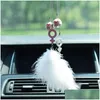 Décorations d'intérieur Voiture Pendentif Cloche D'eau Plume Rétroviseur Suspendu Ornement Bling Rose Décoration Accessoires Pour Les Filles Dro Dh2Lw