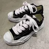 Mihara Maison Yasuhiro Mmy Chaussures Dissolve Chaussures Chaussures de toile décontractée Sneakers pour femmes Vintage Lace-Up Black Solid Men's Sneaker 'S