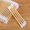 100 pièces coton-tige bois bâton Double tête pointue maison cotons Stickes maquillage écouvillons beauté nez oreilles nettoyage soins de santé