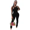 Chándales de diseñador Trajes de jogging de verano Conjuntos de dos piezas Chándales de mujer Sin mangas Tank Crop Top y Leggings Trajes sólidos Trajes deportivos Ropa al por mayor 9835