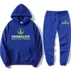 Herrspårar Herbalife Nutrition 2 Pieces Set Tracksuit Men Hooded Sweatshirt Pants Pullover Hoodie Sportwear Suit Ropa Hombre Clothes