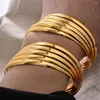 Bangle Luxury Open Cuff 24k toppkvalitet Dubai Bangles Guldfärg för kvinnor flickor fru brud armband smycken gåva