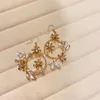 Baumelnde Ohrringe Strass Braut WEISSE Blume Reine Girlande Blatt Handgemachtes Hochzeitskleid Elegante Frauen Lange Zarte Wunderschöne Tropfenohrringe