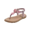 Sandals Summer New Children's Fashion Soft Sole Floral Shoes Girls' Solid Elastic Strap Sandals