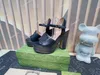 Nouvelles sandales à bout ouvert G-Stud avec sandales imbriquées, bride à la cheville, talons en fer à cheval, sandales à plate-forme à mors, sandales de créateur, robe de soirée Dhoes Taille 35-41