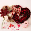 Fiori decorativi 2023 Decorazione di San Valentino Ghirlanda a forma di cuore rosso Ghirlanda a led Ornamenti per ciondoli per feste di matrimonio di San Valentino felice